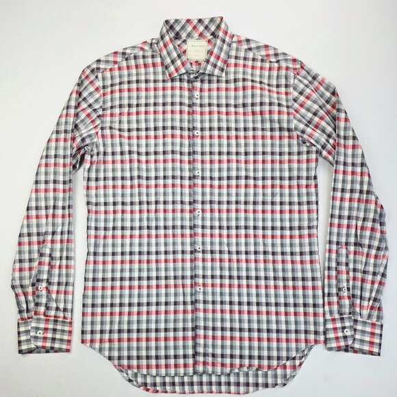 Billy Reid Slim Cut Size Large Mens Multi Check Spread Collar Cotton Shirt - Picture 5 of 9